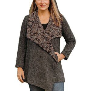 Aratta Silent Journey Women’s Wool Blend Jacket Tapestry Collar M Gray NWOT